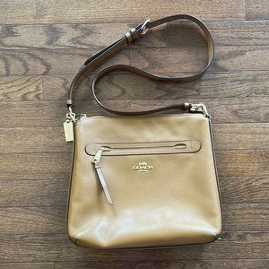 Coach Crossbody Tan Leather Messenger Purse